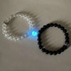 Magnetic Couple Bracelet Set, Crown and Heart Details with 8 mm Black and White Beads - Frosted / 8 mm