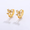 Bow Hoop Earrings for Women, Small Geometric Ear Jewelry in Gold-Tone or Silver-Tone Design Options - Gold - bow