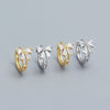Bow Hoop Earrings for Women, Small Geometric Ear Jewelry in Gold-Tone or Silver-Tone Design Options - Product view 3