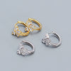Bow Hoop Earrings for Women, Small Geometric Ear Jewelry in Gold-Tone or Silver-Tone Design Options - Product view 4