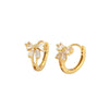 Bow Hoop Earrings for Women, Small Geometric Ear Jewelry in Gold-Tone or Silver-Tone Design Options - Product view 5