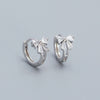 Bow Hoop Earrings for Women, Small Geometric Ear Jewelry in Gold-Tone or Silver-Tone Design Options - Silver - bow