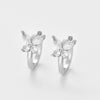 Bow Hoop Earrings for Women, Small Geometric Ear Jewelry in Gold-Tone or Silver-Tone Design Options - Silver