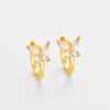 Bow Hoop Earrings for Women, Small Geometric Ear Jewelry in Gold-Tone or Silver-Tone Design Options - Gold