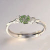 Four-Leaf Clover Open Rings, Alloy, Silver-Tone with Green Detail, Individual Styles or Pair