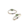 Four-Leaf Clover Open Rings, Alloy, Silver-Tone with Green Detail, Individual Styles or Pair