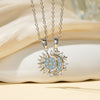 Magnetic Pendant Necklaces, Copper Designs with Bear, Sun and Moon Motifs and Sparkling Accents - Magnetic couple necklace xl016