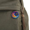 Colorful Galaxy Brooch Pin, Round Stainless Steel Design with Planets and Swirling Space Pattern - Product view 5