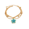 Floral Anklets for Women, Gold-Tone Foot Jewelry with Pink, White and Blue Flower Design Options - Product view 5