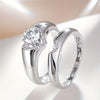 Two-Piece Ring Set, Alloy, Heart-Shaped Halo and Contoured Band, Gold- or Silver-Tone