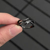 Snake Open Ring, Black Alloy, Coiled Design, Adjustable