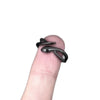 Snake Open Ring, Black Alloy, Coiled Design, Adjustable