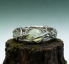 Vine Ring, Alloy with Oval Green Accent, Gold-, Silver- or Rose-Gold-Tone