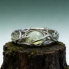 Vine Ring, Alloy with Oval Green Accent, Gold-, Silver- or Rose-Gold-Tone