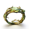 Vine Ring, Alloy with Oval Green Accent, Gold-, Silver- or Rose-Gold-Tone