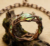Vine Ring, Alloy with Oval Green Accent, Gold-, Silver- or Rose-Gold-Tone