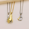 Hugging Puppy Pendant, Two-Tone Copper Design, Pendant Only or Necklace with 42 cm Chain and 5 cm Extension - Product view 2