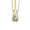 Hugging Puppy Pendant, Two-Tone Copper Design, Pendant Only or Necklace with 42 cm Chain and 5 cm Extension - Product view 5