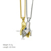 Hugging Puppy Pendant, Two-Tone Copper Design, Pendant Only or Necklace with 42 cm Chain and 5 cm Extension - Dn260338-a (necklace)