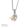 Hugging Puppy Pendant, Two-Tone Copper Design, Pendant Only or Necklace with 42 cm Chain and 5 cm Extension - Dn260338-b (necklace)
