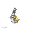 Hugging Puppy Pendant, Two-Tone Copper Design, Pendant Only or Necklace with 42 cm Chain and 5 cm Extension - Dn260338-d (pendant only)