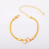 Flat Chain Double Heart Anklet - 8214 imitation gold