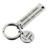 Engraved Keychain, Stainless Steel, Spanish Drive Safely Message and I Love You Charm, Optional Cross