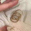 Stacking Open Rings, Copper with Clear Accents, Gold-Tone Floral, Round and Marquise Designs, Individual Styles