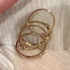 Stacking Open Rings, Copper with Clear Accents, Gold-Tone Floral, Round and Marquise Designs, Individual Styles