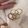 Stacking Open Rings, Copper with Clear Accents, Gold-Tone Floral, Round and Marquise Designs, Individual Styles