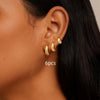Pearl-Style Earrings for Women, Gold-Tone Copper Boat-Shaped Design, 6-Piece Option - Product view 1