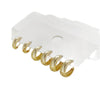 Pearl-Style Earrings for Women, Gold-Tone Copper Boat-Shaped Design, 6-Piece Option - Product view 5