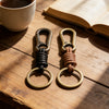 Knotted Cord Keychain, Zinc Alloy Clip and Split Ring, Brown or Black