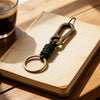 Knotted Cord Keychain, Zinc Alloy Clip and Split Ring, Brown or Black