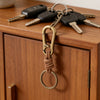 Knotted Cord Keychain, Zinc Alloy Clip and Split Ring, Brown or Black