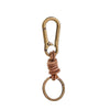 Knotted Cord Keychain, Zinc Alloy Clip and Split Ring, Brown or Black