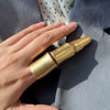 Articulated Full-Finger Ring, Alloy, Segmented Armor Design, Gold- or Silver-Tone, Adjustable