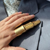 Articulated Full-Finger Ring, Alloy, Segmented Armor Design, Gold- or Silver-Tone, Adjustable