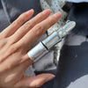 Articulated Full-Finger Ring, Alloy, Segmented Armor Design, Gold- or Silver-Tone, Adjustable