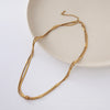 Double-Strand Stainless Steel Necklace, Layered Bead Chain in Gold or Steel Tone, 50 cm with 7 cm Extension - Product view 2