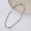 Double-Strand Stainless Steel Necklace, Layered Bead Chain in Gold or Steel Tone, 50 cm with 7 cm Extension - Product view 3