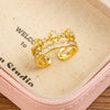 Cross Ring for Women, Copper Band with Openwork Geometric Design, Assorted Style Options - JZ-5 (Real Gold Plating)