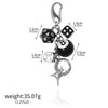 8-Ball Keychain, Resin Ball with Dice, Star or Heart Charms, Four Design Options