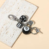 8-Ball Keychain, Resin Ball with Dice, Star or Heart Charms, Four Design Options
