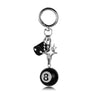 8-Ball Keychain, Resin Ball with Dice, Star or Heart Charms, Four Design Options