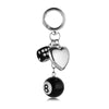 8-Ball Keychain, Resin Ball with Dice, Star or Heart Charms, Four Design Options