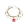 Floral Anklet for Women, Alloy Chain with Gold-Tone Beads and Tassel Accents - Product view 5