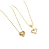 Heart Pendant Necklace for Women, Gold-Tone Stainless Steel Pendant with Sparkling Accents, Two Design Options - Product view 4