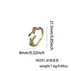 Adjustable Open Leaf Ring for Women, Copper Band with Clear, Green or Multicolor Zircon Accents - Product view 4