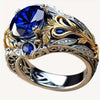 Scrollwork Ring, Alloy, Blue or Purple Accent, Silver-Tone and Two-Tone Designs